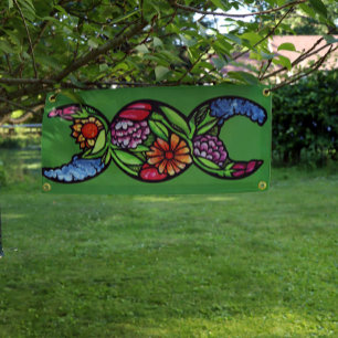 "Blessed Be" Triple Moon Bloom  Banner