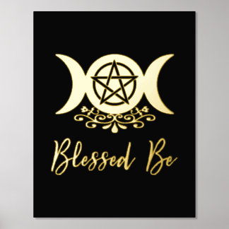 Blessed Be Triple Moon Goddess  Foil Prints