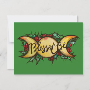 Blessed Be Triple Moon Goddess Holly Yule          Postcard