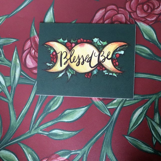 Blessed Be Triple Moon Goddess Holly Yule          Postcard (Creator Uploaded)