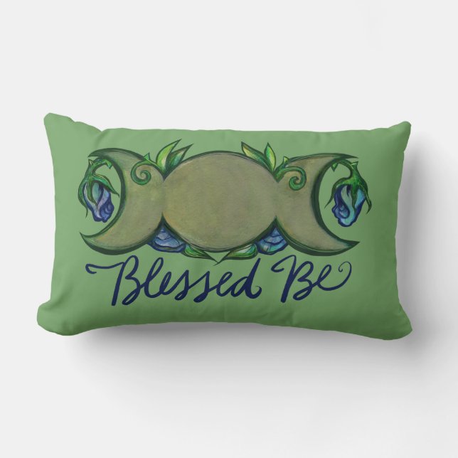 Blessed Be triple moon goddess                     Lumbar Cushion (Front)