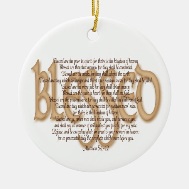 Blessed - Beatitudes Ceramic Ornament (Front)