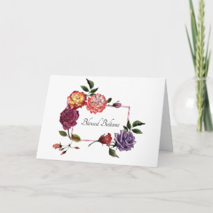 Blessed Beltane Roses Folded Greeting Card