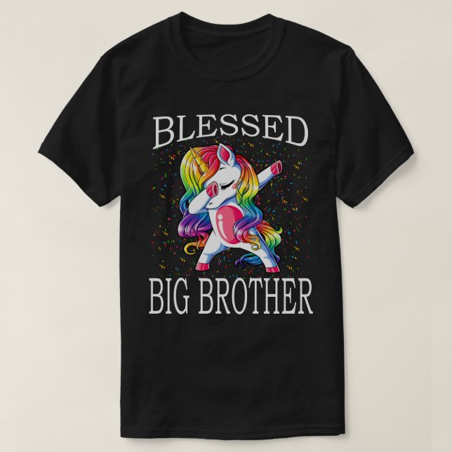 Blessed BIG BROTHER Unicorn T-Shirt (Design Front)