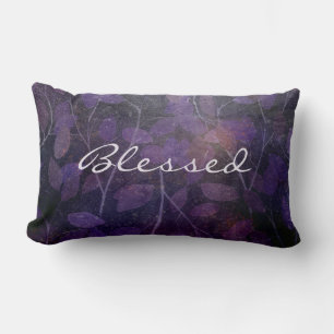 blessed black and purple foliage lumbar cushion