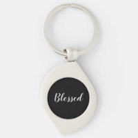 Blessed black & white custom script text cute