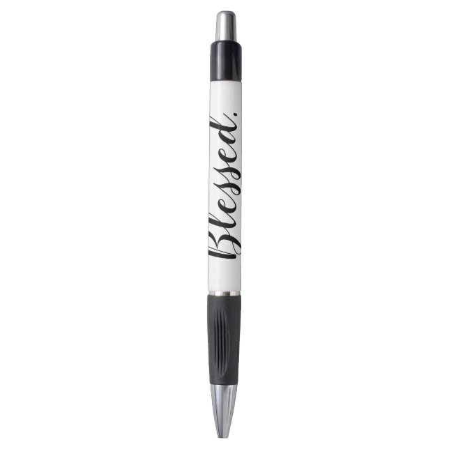 Blessed Black White Modern Script Inspirational (Front Vertical)