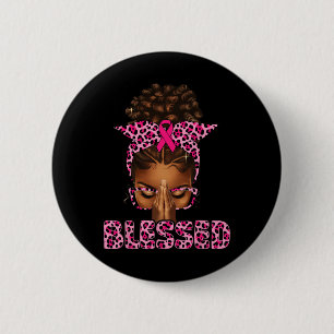 Blessed Black Woman Praying Afro Christian Breast 6 Cm Round Badge