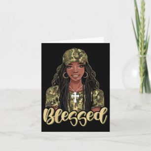 Blessed Black Women Afro African American Christia Card