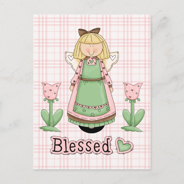 Blessed Blonde Angel Postcard (Front)