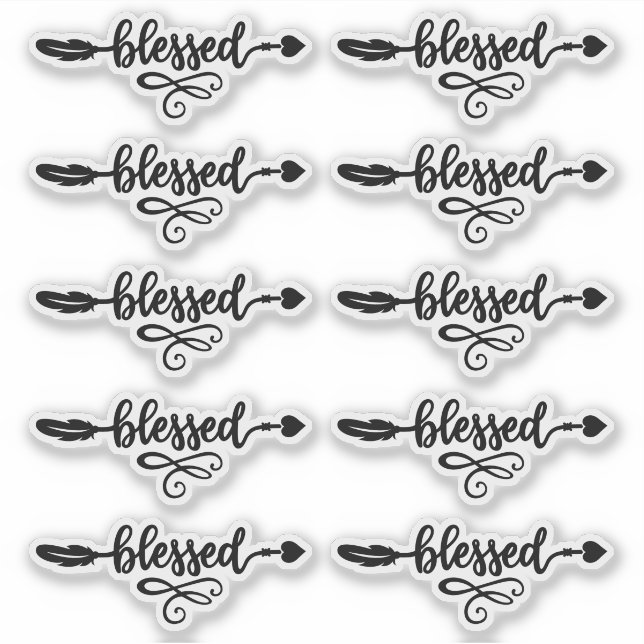 Blessed Boho Hearts Arrow Stickers (Front)