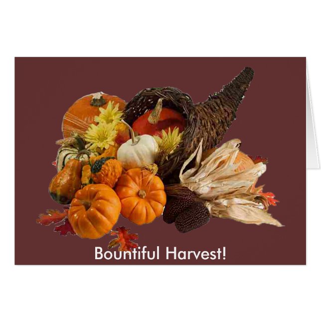 Blessed Bountiful Harvest Colourful Cornucopia (Front Horizontal)