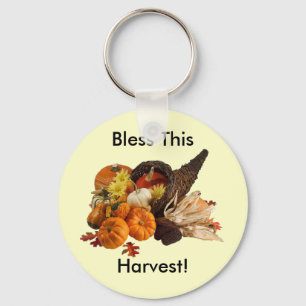 Blessed Bountiful Harvest Colourful Cornucopia Key Ring
