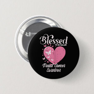 Blessed Breast Cancer Survivor Awareness Christian 6 Cm Round Badge