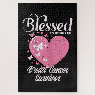 Blessed Breast Cancer Survivor Awareness Christian Jigsaw Puzzle