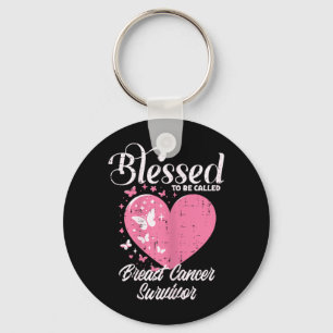 Blessed Breast Cancer Survivor Awareness Christian Key Ring