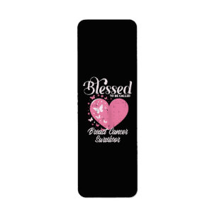 Blessed Breast Cancer Survivor Awareness Christian Return Address Label