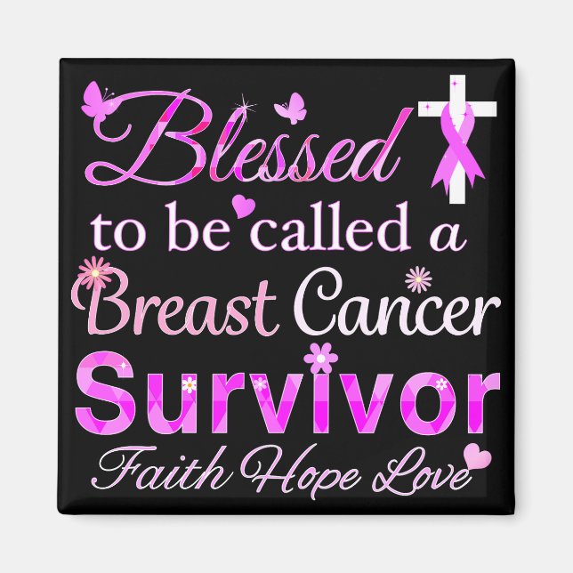 Blessed Breast Cancer Survivor Magnet (Front)