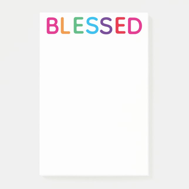 Blessed Bright Multicolored 4 x 6 Post-it Notes (Front)