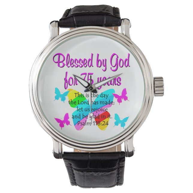 BLESSED BUTTERFLY 75TH BIRTHDAY DESIGN WATCH (Front)