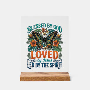 Blessed Butterfly Christian T-Shirt Design_1 Acrylic Sign