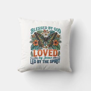 Blessed Butterfly Christian T-Shirt Design_1 Cushion