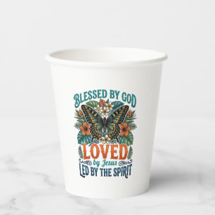 Blessed Butterfly Christian T-Shirt Design_1 Paper Cups