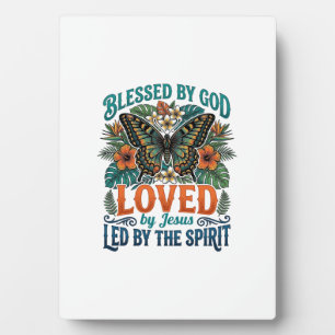 Blessed Butterfly Christian T-Shirt Design_1 Plaque