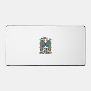 Blessed Butterfly Christian T-Shirt Design (2) Desk Mat