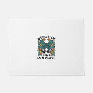 Blessed Butterfly Christian T-Shirt Design (2) Doormat