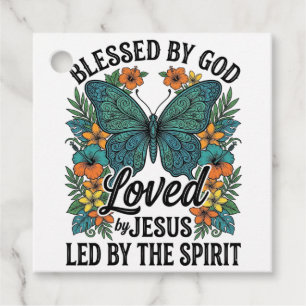Blessed Butterfly Christian T-Shirt Design (2) Favour Tags