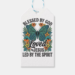 Blessed Butterfly Christian T-Shirt Design (2) Gift Tags
