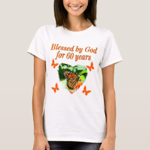 BLESSED BY GOD 60TH BIRTHDAY BUTTERFLY DESIGN T-Shirt