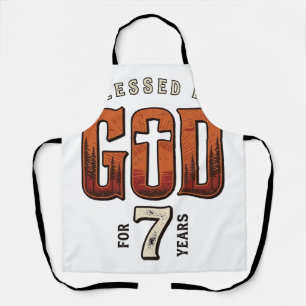 Blessed By God 7 Years Vintage Christian Shirt Apron