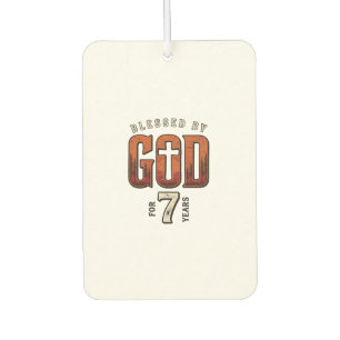 Blessed By God 7 Years Vintage Christian Shirt Car Air Freshener