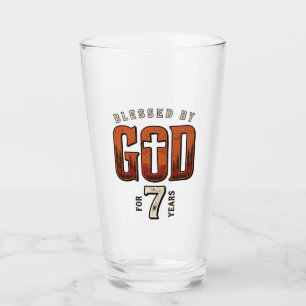 Blessed By God 7 Years Vintage Christian Shirt Glass