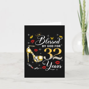 Blessed By God For 32 Years Old Women 32nd Birthda Card