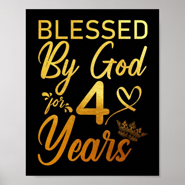 Blessed by God for 40 Years 40th Birthday Faith Poster (Front)