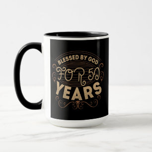 Blessed by God for 50 years, 50th birthday design Mug