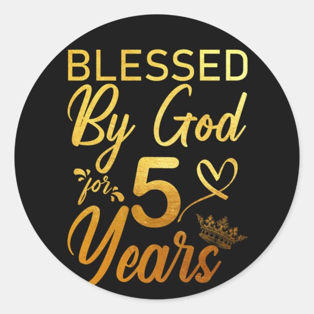 Blessed by God for 50 Years 50th Birthday Faith Classic Round Sticker (Front)