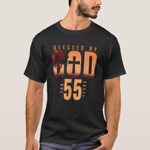 Blessed By God For 55 Years 55th Birthday Religiou T-Shirt