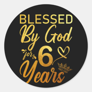 Blessed by God for 60 Years 60th Birthday Faith Classic Round Sticker