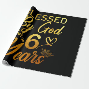 Blessed by God for 60 Years 60th Birthday Faith Wrapping Paper