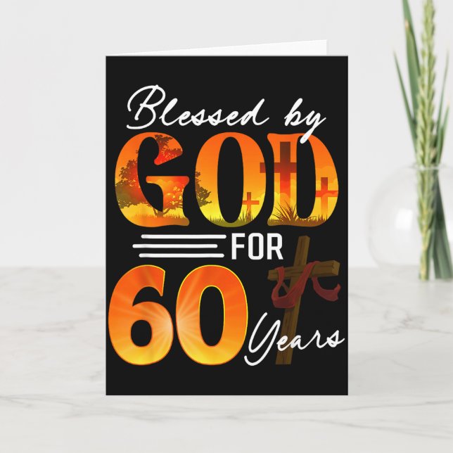 Blessed By God For 60 Years Old Gift 60th Birthday Card (Front)