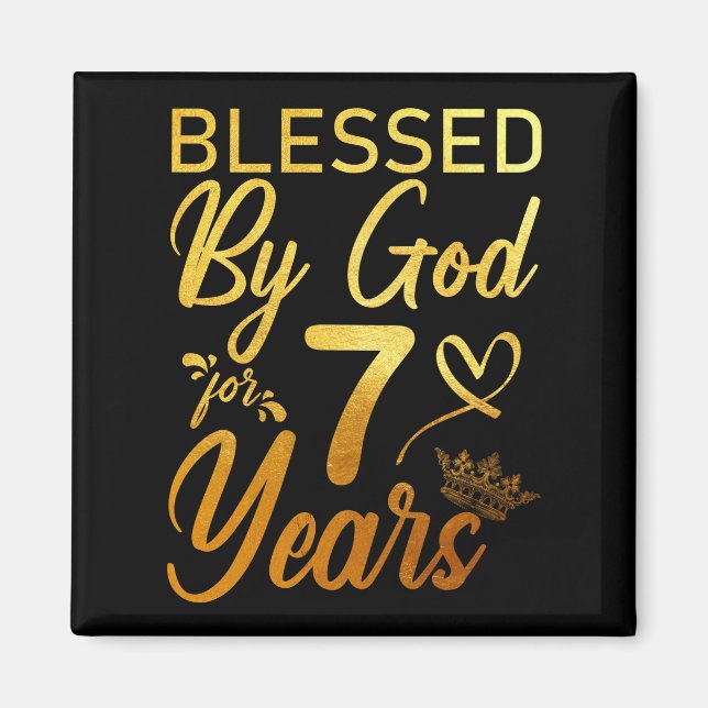 Blessed by God for 70 Years 70th Birthday Faith Magnet (Front)