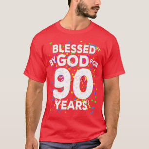 Blessed By God For 90 Years Happy 90th Birthday T-Shirt