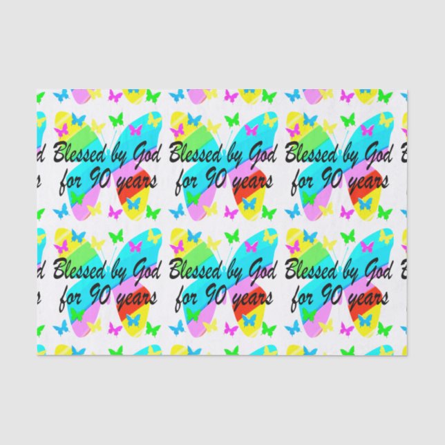 BLESSED BY GOD FOR 90 YEARS TISSUE PAPER (Front)
