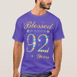 Blessed By God For 92 Years Old 92nd Birthday Part T-Shirt