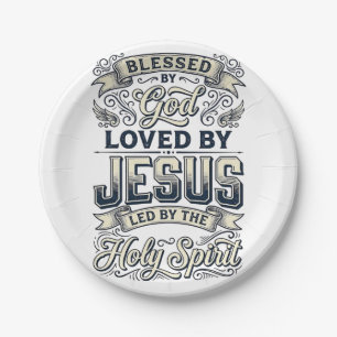 Blessed By God Jesus Holy Spirit Vintage Shirt Paper Plate
