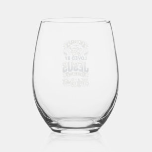Blessed By God Jesus Holy Spirit Vintage Shirt Stemless Wine Glass
